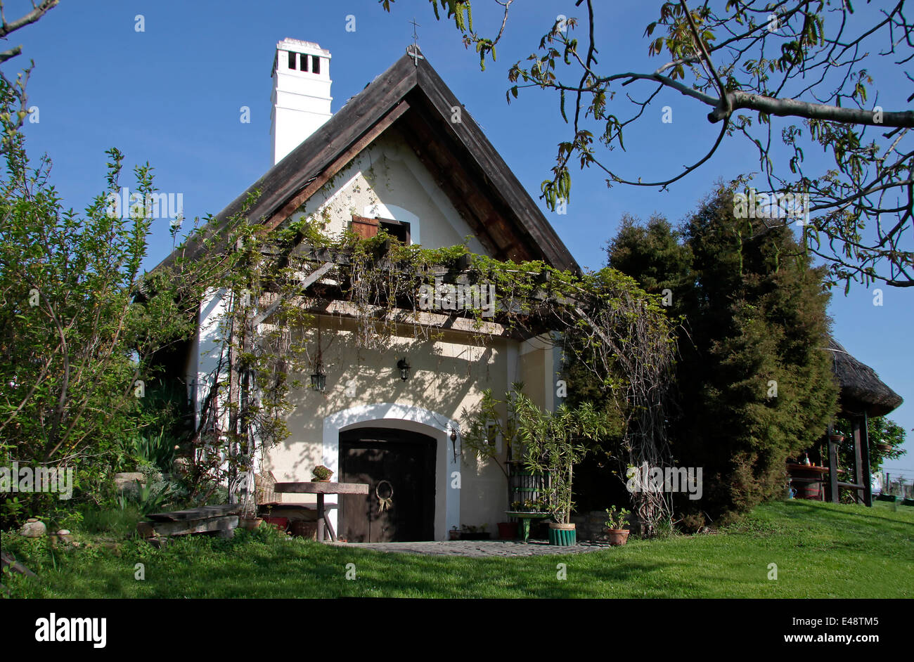 Old farmhouse in Aszofö at Lake Balaton, Hungary Stock Photo