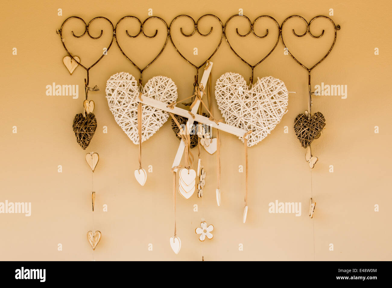 Wall decoration Hearts Stock Photo