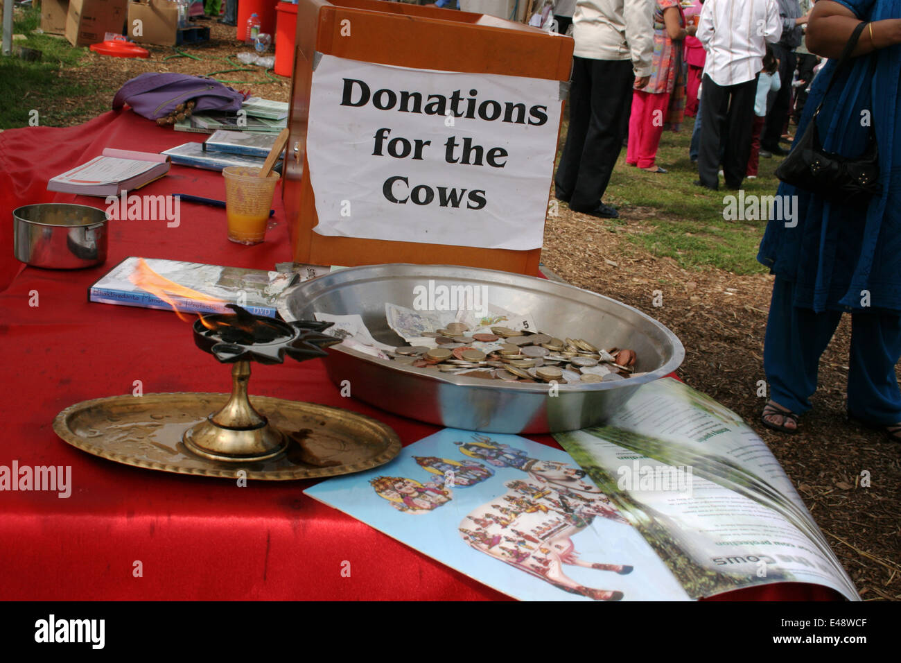Donation for cows at The Bhaktivedanta Manor Krishna Temple in Watford UK Stock Photo