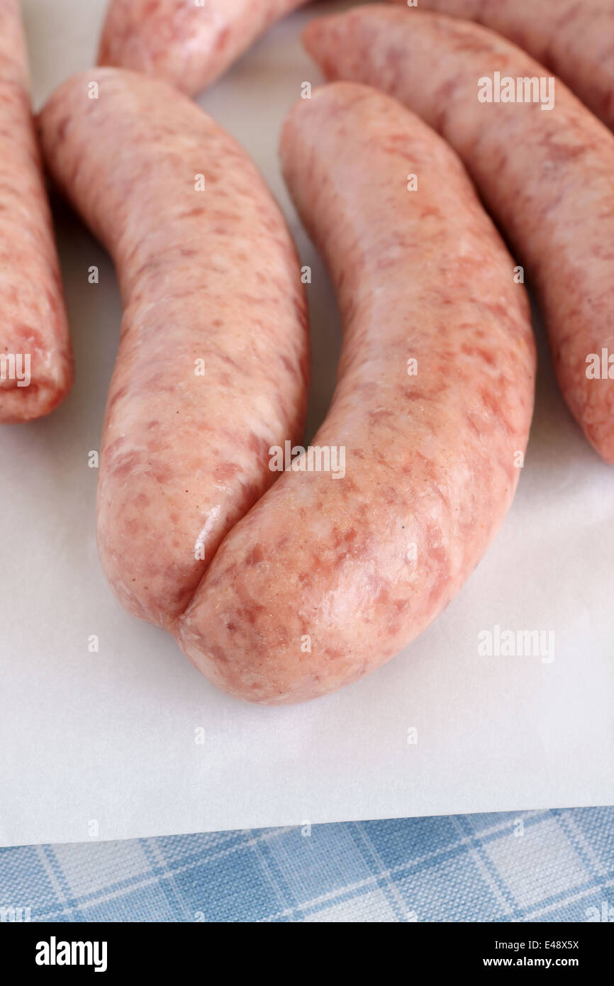 Traditional British pork sausages Stock Photo