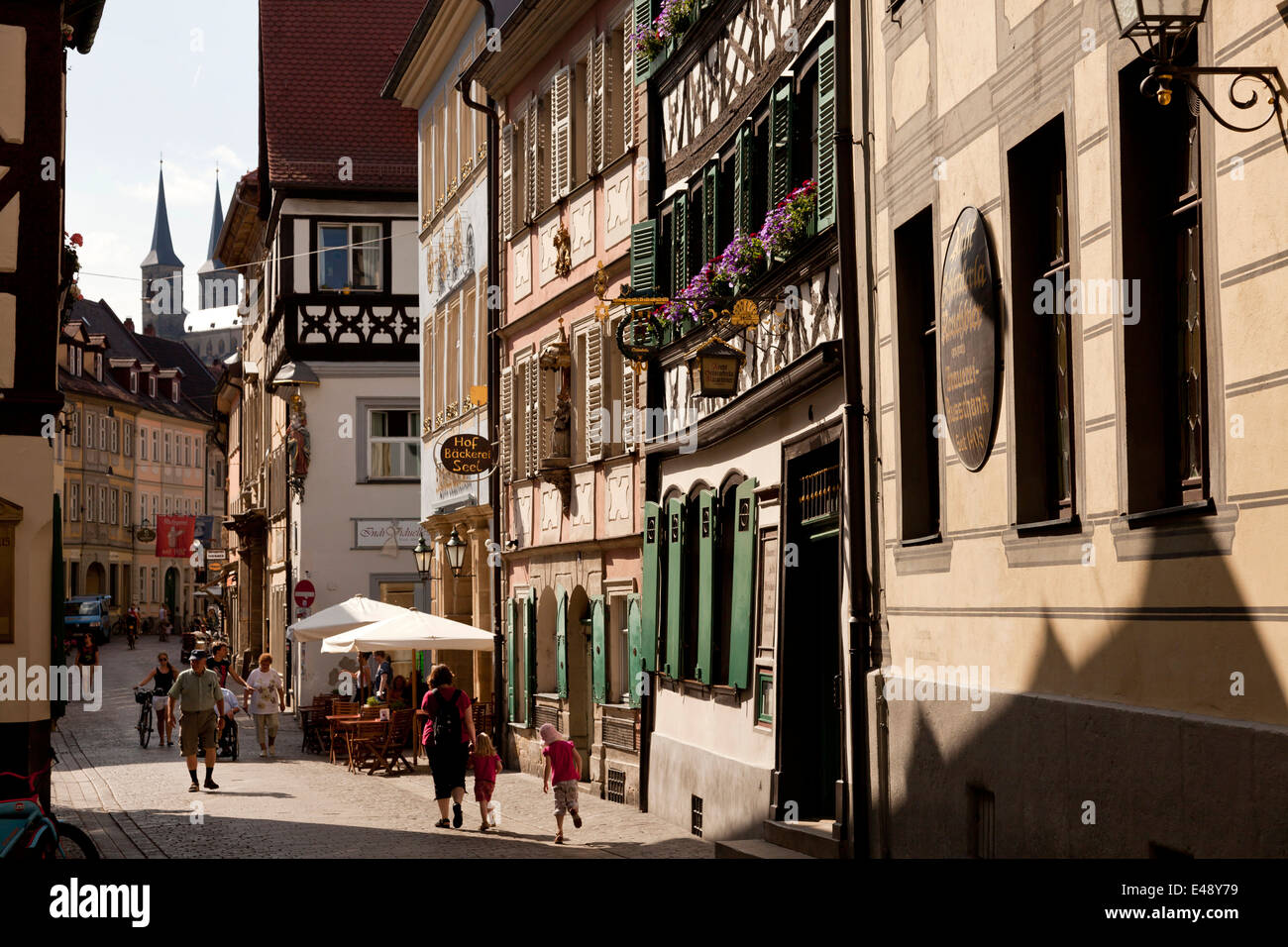 historic city center in Bamberg, Upper Franconia, Bavaria, Germany, Europe Stock Photo