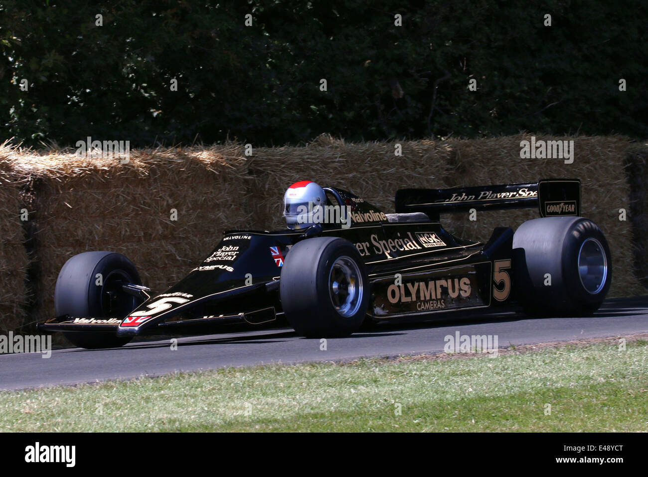 Classic Lotus going up the hill at GoodWood 2014 Festival of Speed Stock Photo