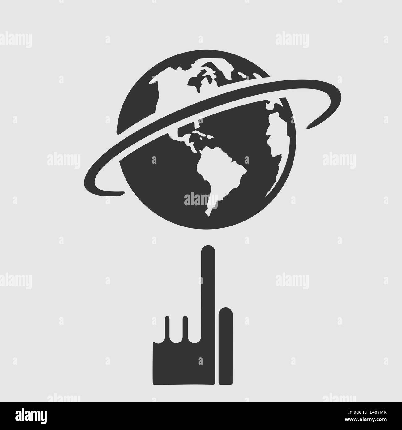 Hand sphere planet vector Black and White Stock Photos & Images - Alamy
