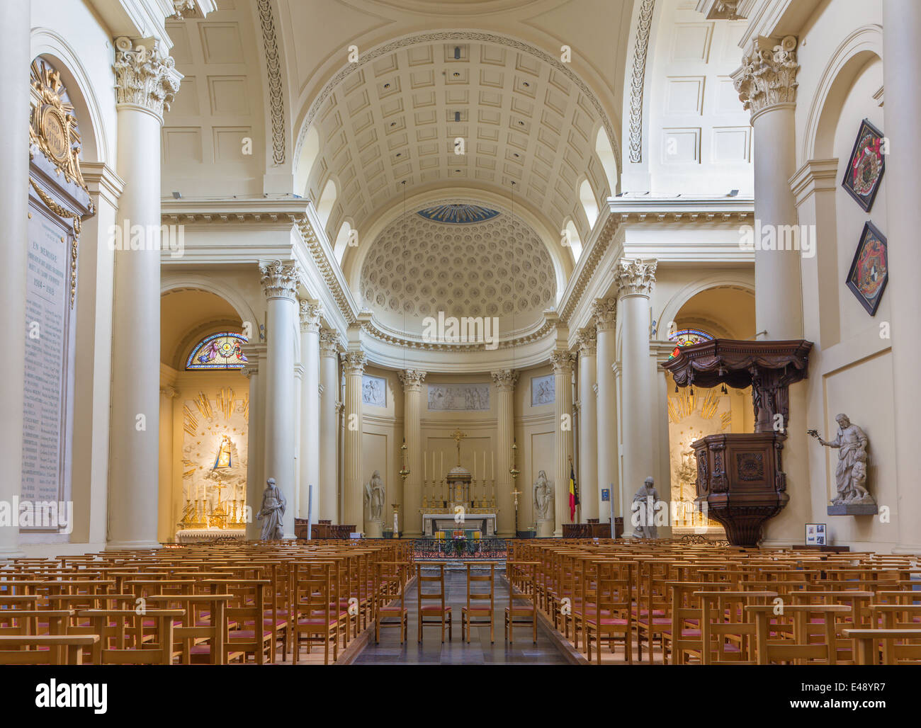 BRUSSELS, BELGIUM - JUNE 15, 2014:The church of St. Jacques at The Coudenberg. Stock Photo
