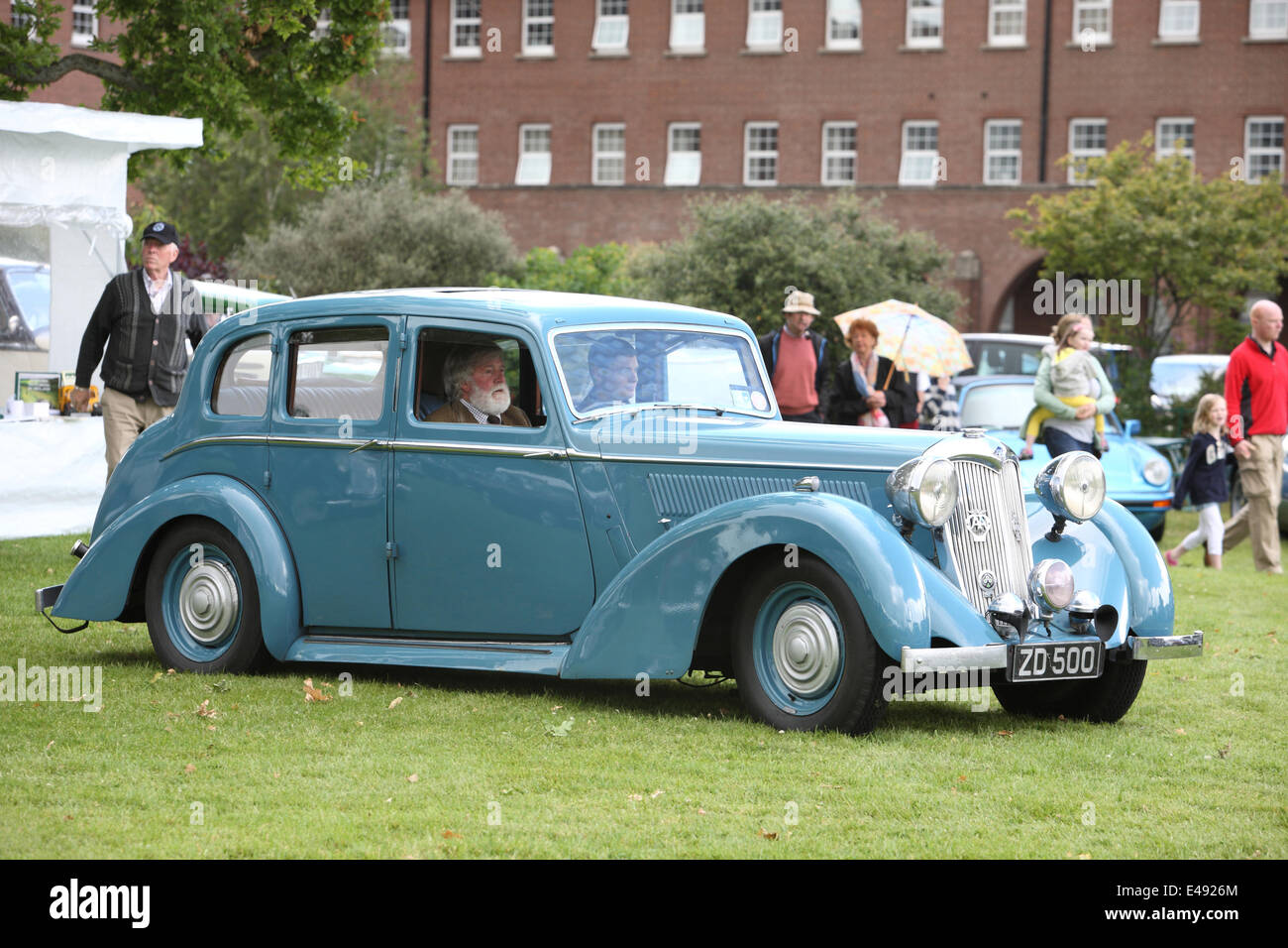 Dublin, Ireland. 6th July, 2014. Terenure Classic and Vintage car show Dublin 2014, featuring a strong turn out of Riley Cars from throughout the years. Terenure is one of Ireland's largest gathering of classic and vintage cars, with this being its 23rd year running. Credit:  Ian Shipley/Alamy Live News Stock Photo