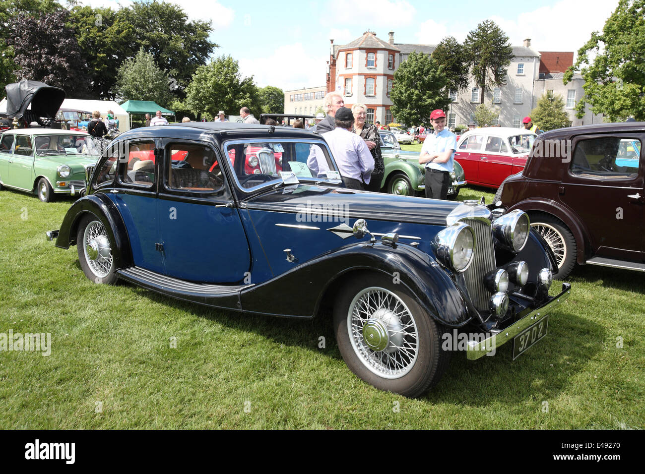 Terenure Classic and Vintage car show Dublin 2014, featuring a strong turn out of Riley Cars from throughout the years. Terenure is one of Ireland's largest gathering of classic and vintage cars, with this being its 23rd year running. Credit:  Ian Shipley/Alamy Live News Stock Photo