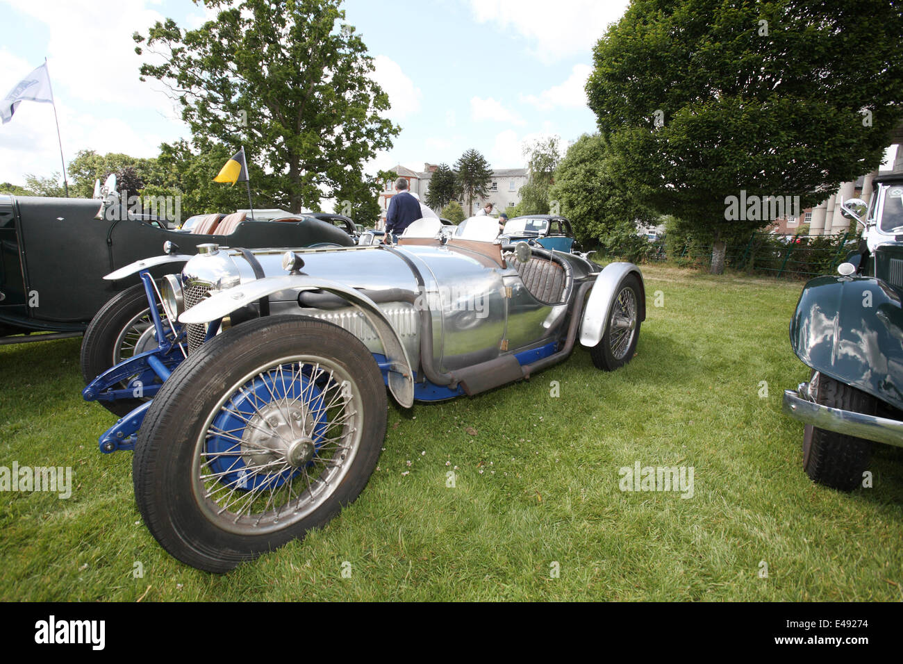 Terenure Classic and Vintage car show Dublin 2014, featuring a strong turn out of Riley Cars from throughout the years. Terenure is one of Ireland's largest gathering of classic and vintage cars, with this being its 23rd year running. Credit:  Ian Shipley/Alamy Live News Stock Photo