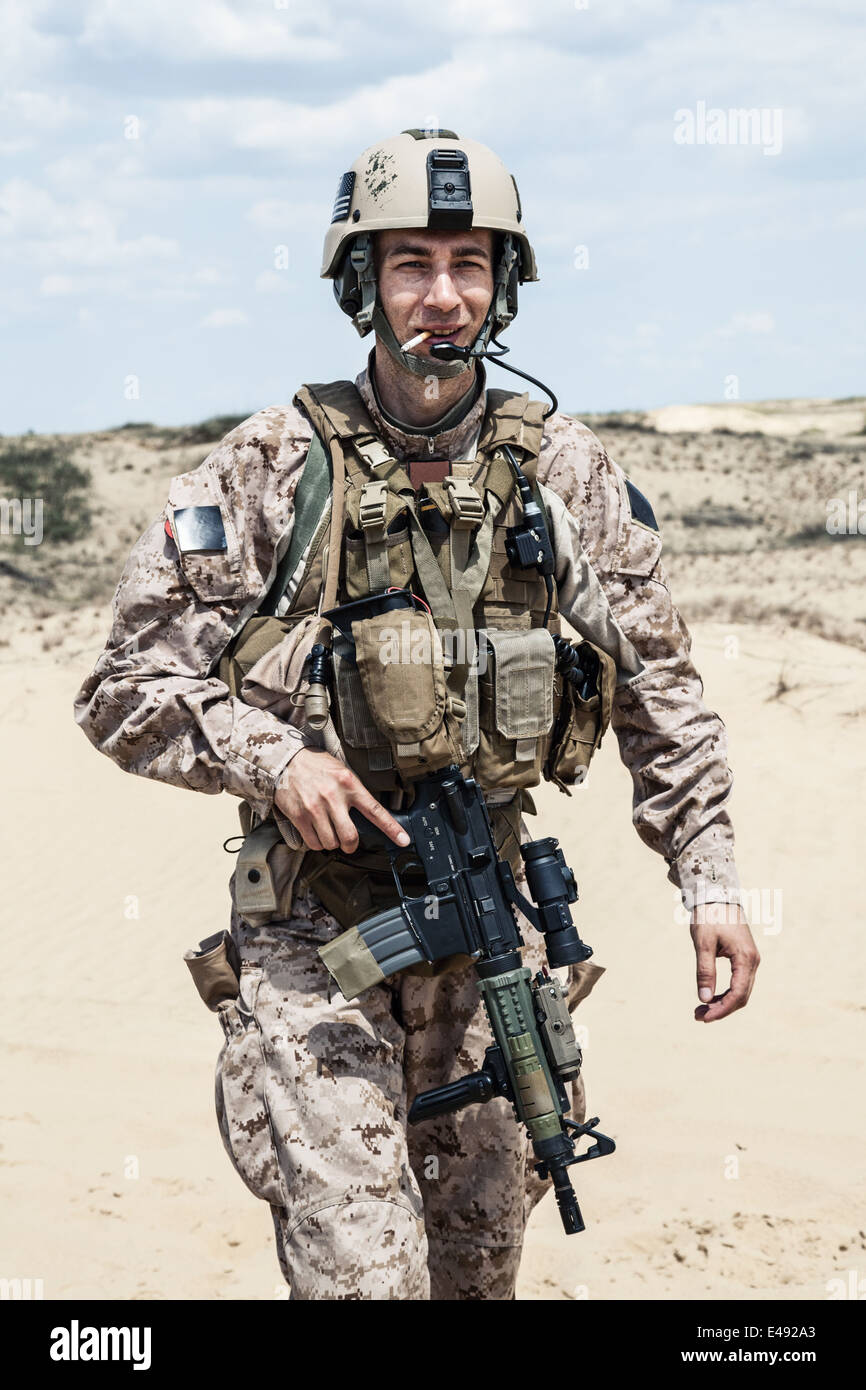 smoking soldier Stock Photo