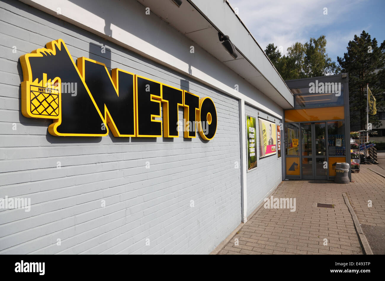 Netto discount supermarket in North Sealand, Denmark. Stock Photo