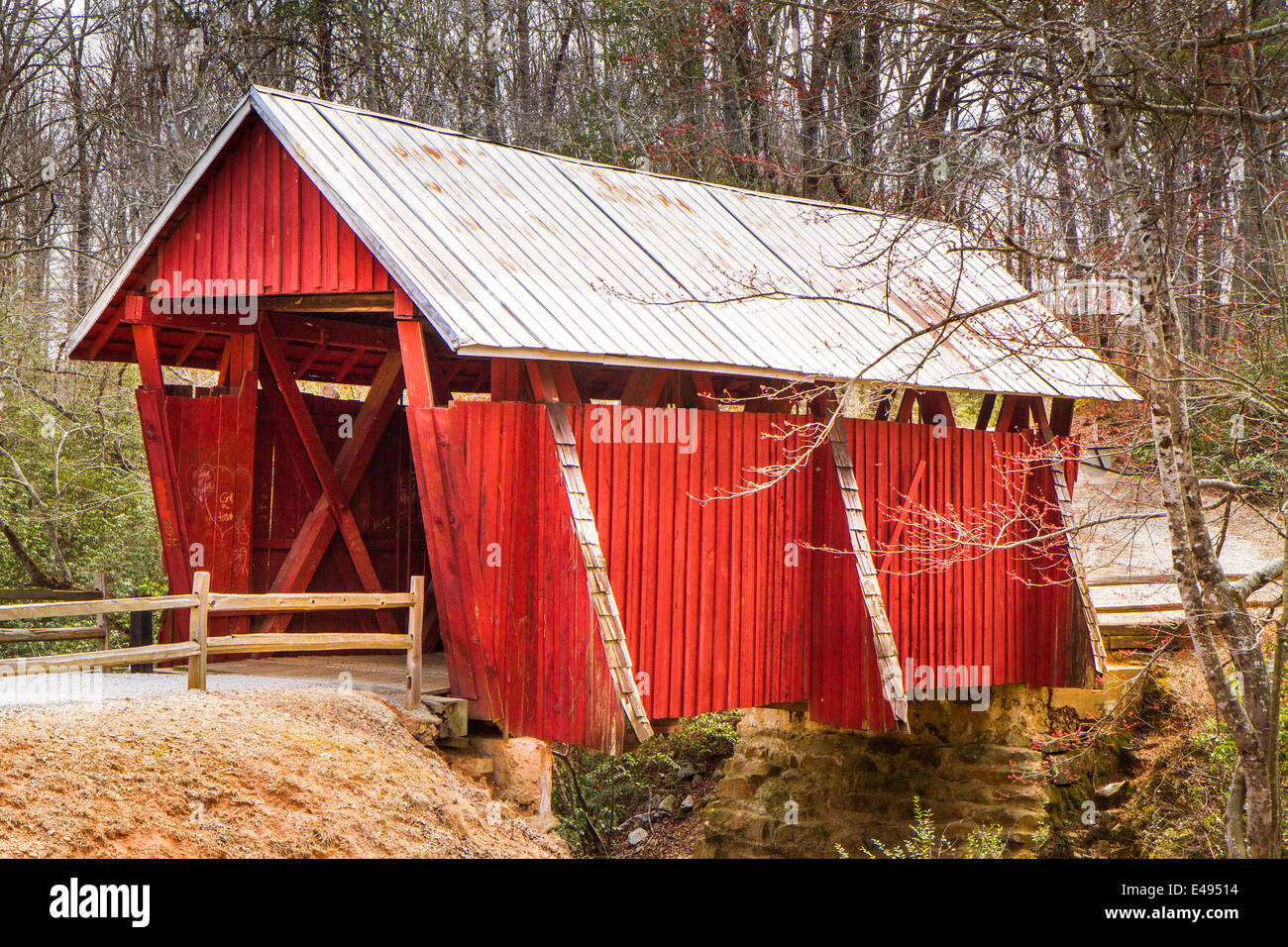 Campbell's covered bridge in Landrum South Carolina. Historic site