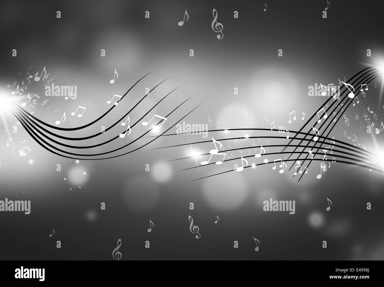 Music notes Black and White Stock Photos & Images - Alamy