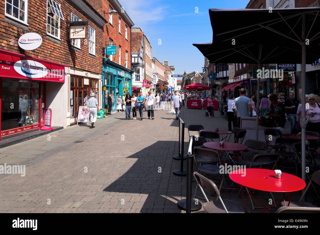 High Street, Salisbury, Wiltshire, United Kingdom Stock Photo