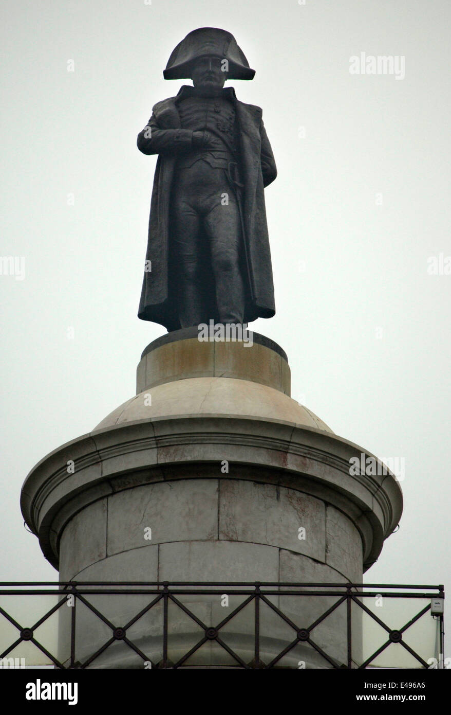 AJAXNETPHOTO. 2005.  WIMEREAUX,FRANCE - BOULOGNE-WIMEREAUX-ST.MARTIN - STATUE OF NAPOLEON BONAPARTE ON TOP OF THE MEMORIAL COLONNE DE LA GRANDE ARMEE TO THE EAST OF BOULOGNE JUST OFF THE N1 FACING NORTH ACROSS THE ENGLISH CHANNEL.PHOTO:JONATHAN EASTLAND/AJAX Stock Photo
