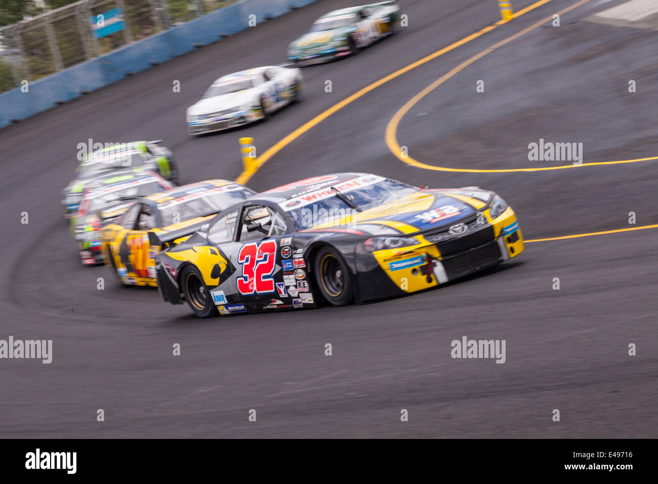 Tours, France. 06th July, 2014. Nascar Whelen Euro Series racing at the Tours Speedway, Tours, France. Credit:  Julian Elliott/Alamy Live News Stock Photo