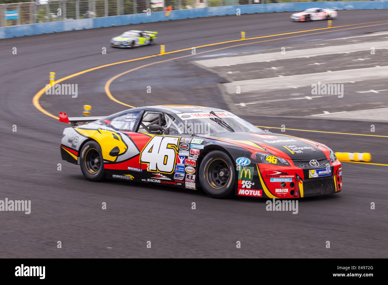 Tours, France. 06th July, 2014. Nascar Whelen Euro Series racing at the Tours Speedway, Tours, France. Credit:  Julian Elliott/Alamy Live News Stock Photo