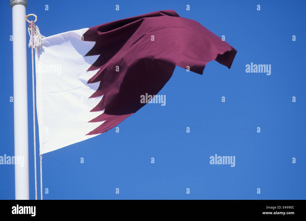 National flag of Qatar Stock Photo Alamy