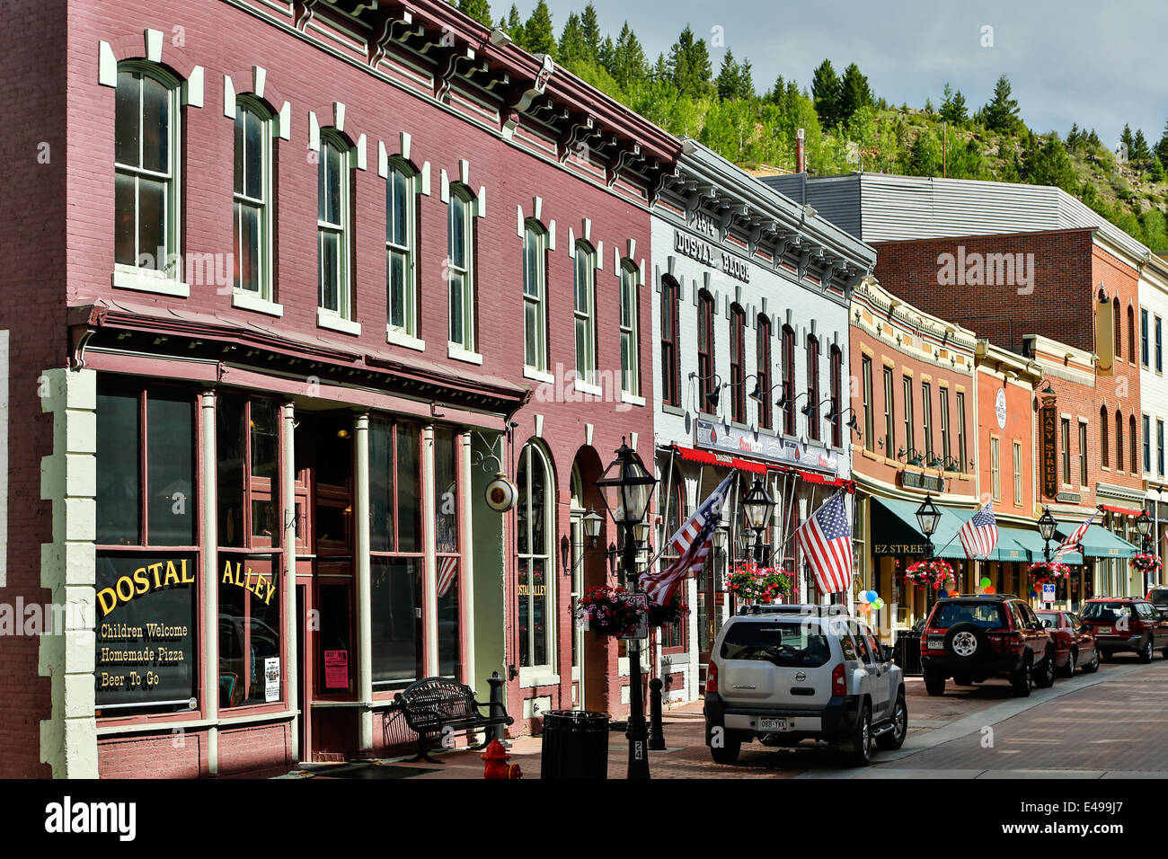 Shops and businesses along historic Main Street, Central City, Colorado