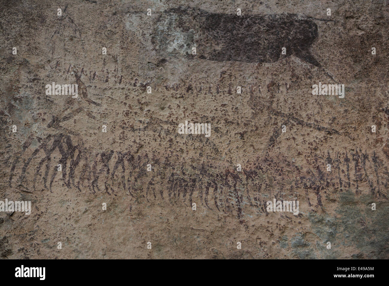 Prehistoric Khoisan rock art at Ha Baroana in Lesotho Stock Photo Alamy