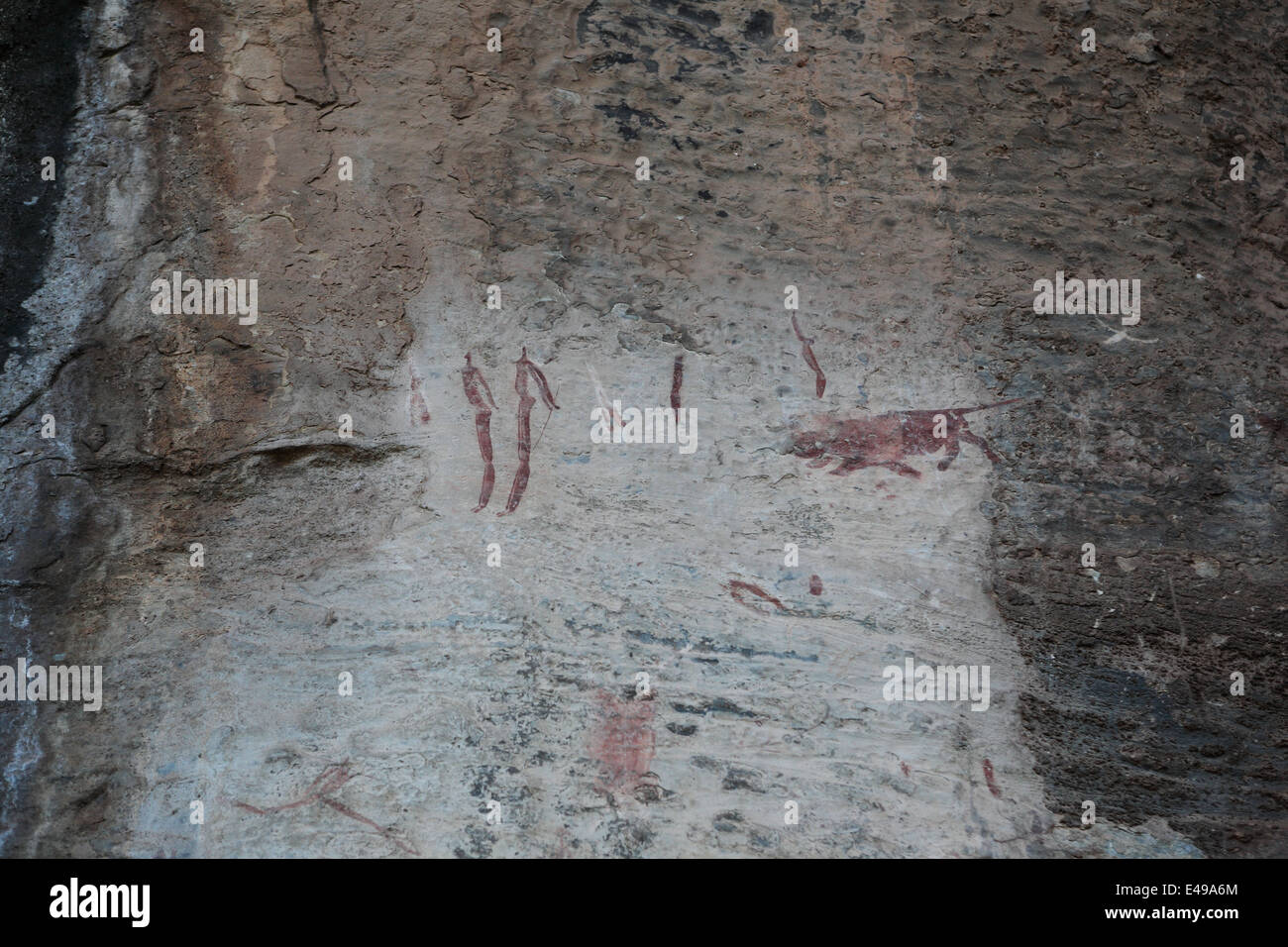 Prehistoric Khoisan rock art at Ha Baroana in Lesotho Stock Photo Alamy
