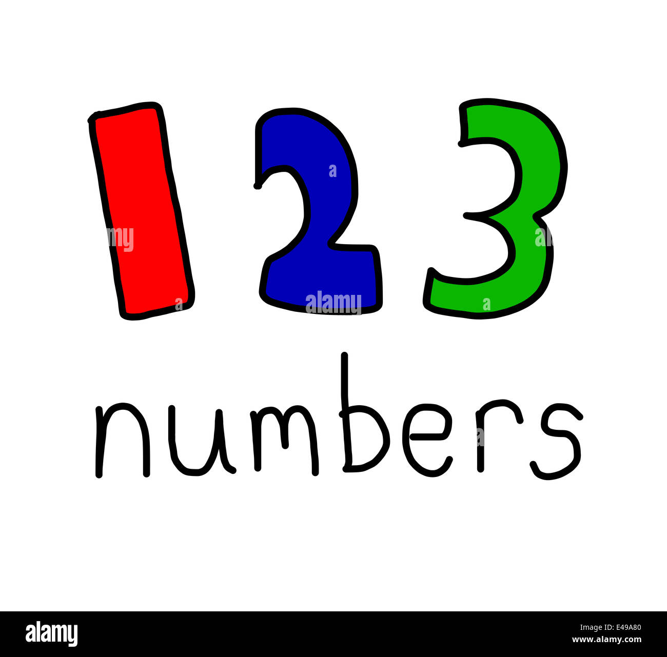 Illustration of alphabet words - numbers Stock Photo
