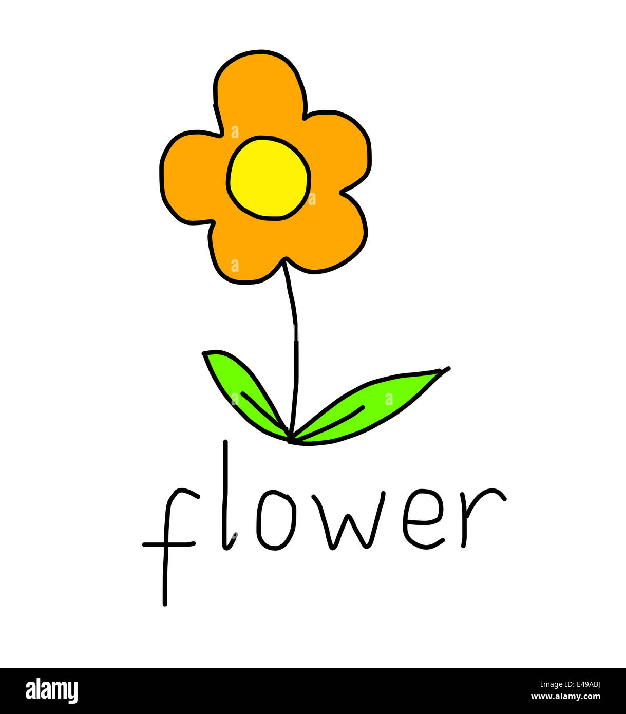 Illustration of alphabet words - flower Stock Photo