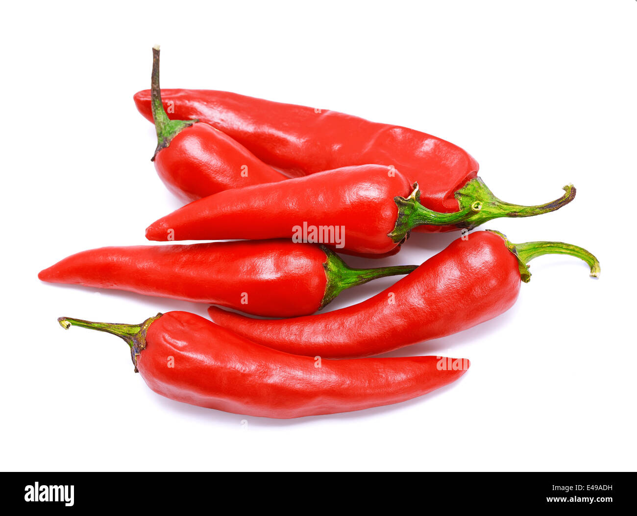 Red chili pepper on a white background Stock Photo - Alamy