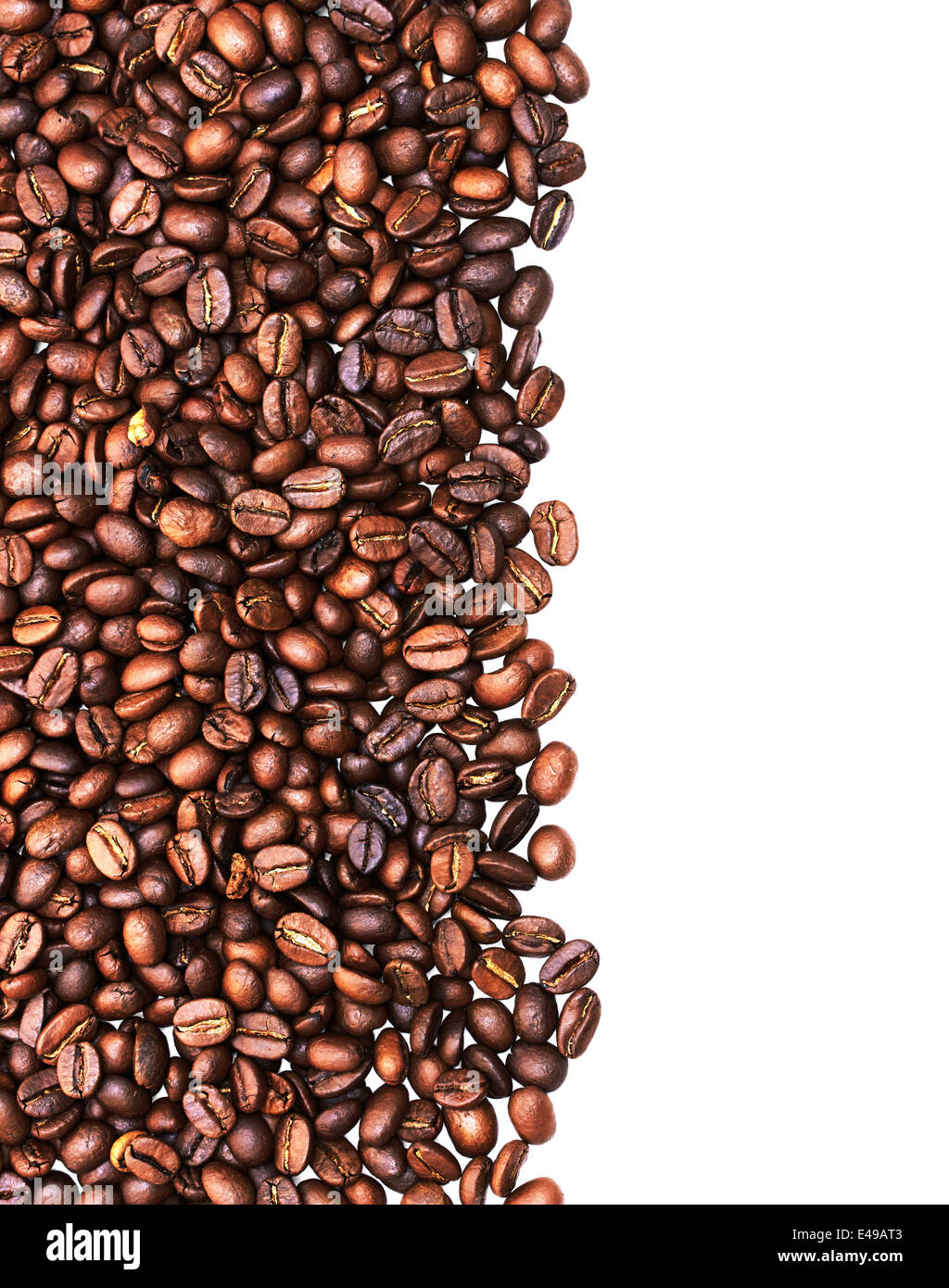Brown coffee beans isolated on white background Stock Photo - Alamy