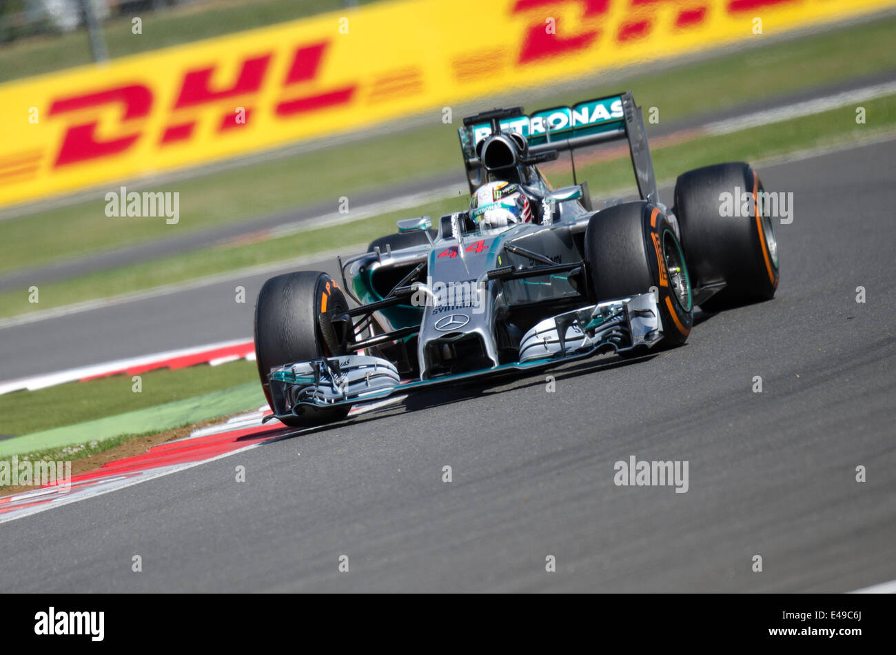 Silverstone, UK. 06th July, 2014. Lewis Hamilton (GBR), Mercedes F1 team, in action at the British F1 Grand Prix, Silverstone, UK. Credit:  Kevin Bennett/Alamy Live News Stock Photo