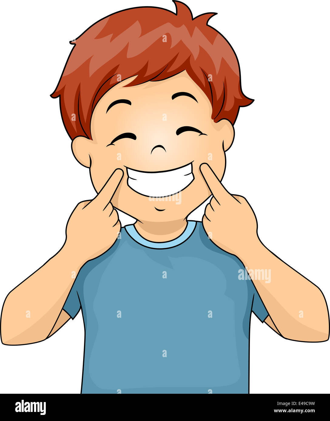 Illustration Of A Little Boy Gesturing A Smile Stock Photo Alamy