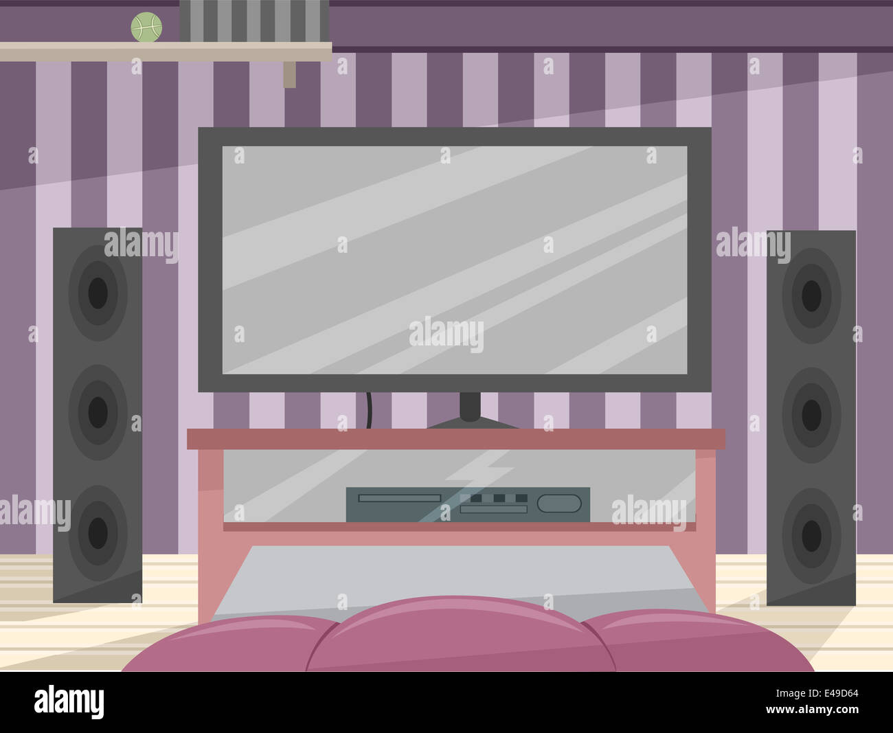 Illustration Featuring a Hightech Entertainment Room Stock Photo Alamy