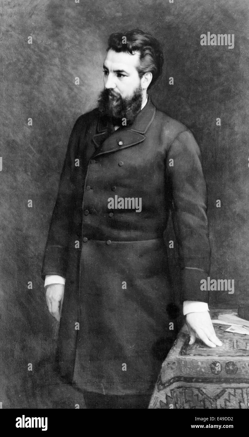 Alexander Graham Bell, three-quarter length portrait, standing, facing left, circa 1882 Stock Photo
