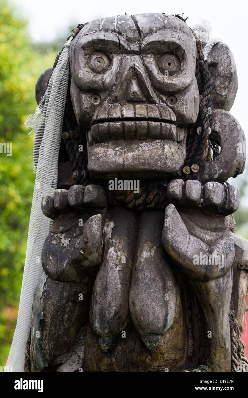 Ancient totemic god from the aztec prehispanic cultures in the shores of xochimilco Stock Photo