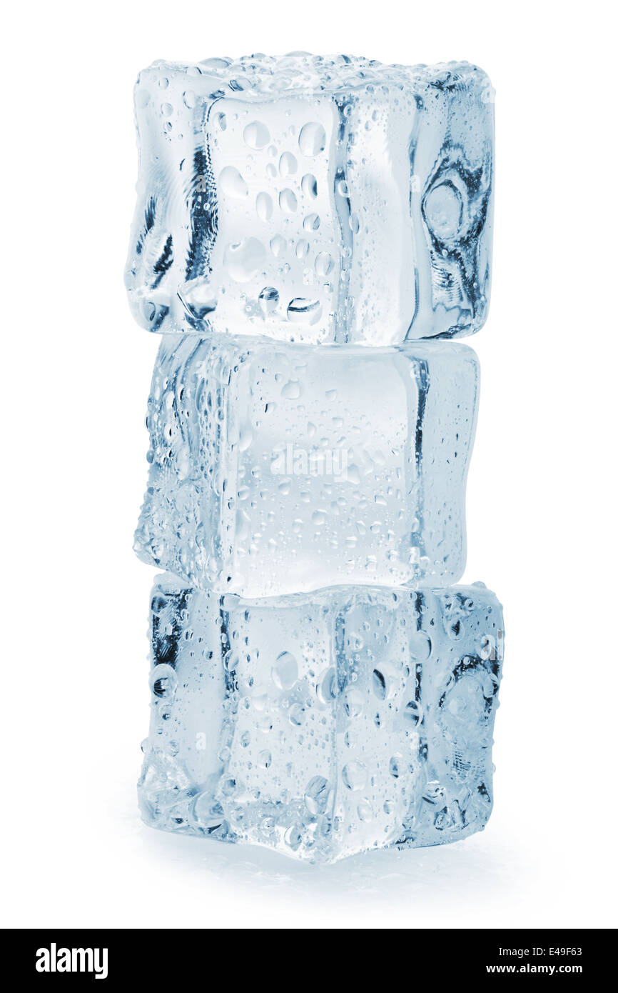 Ice cube on white background. Clipping Path Stock Photo - Alamy