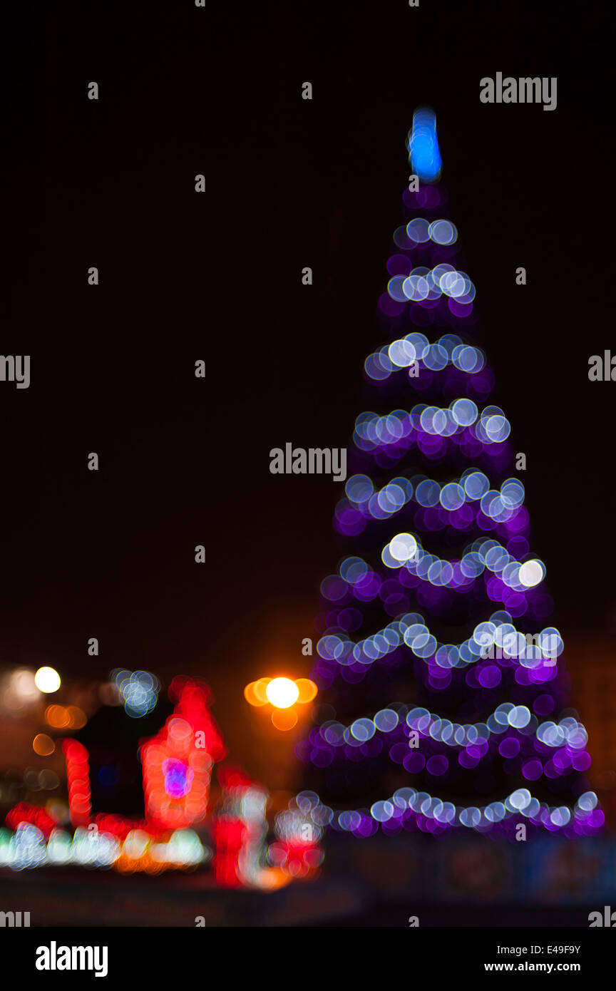 Blurred christmas tree lights Stock Photo Alamy