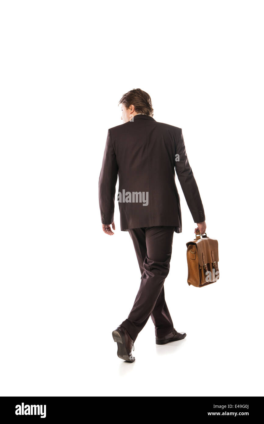 back view of walking business man Stock Photo - Alamy