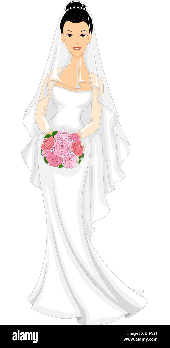 https://c8.alamy.com/comp/E49G21/illustration-of-a-lovely-asian-bride-in-her-wedding-dress-E49G21.jpg