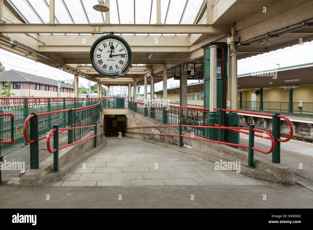 Carnforth Station, Lancashire, showing the famous platform and clock, featured in the film 'Brief Encounter' with Celia Johnson, Trevor Howard, 1945 Stock Photo