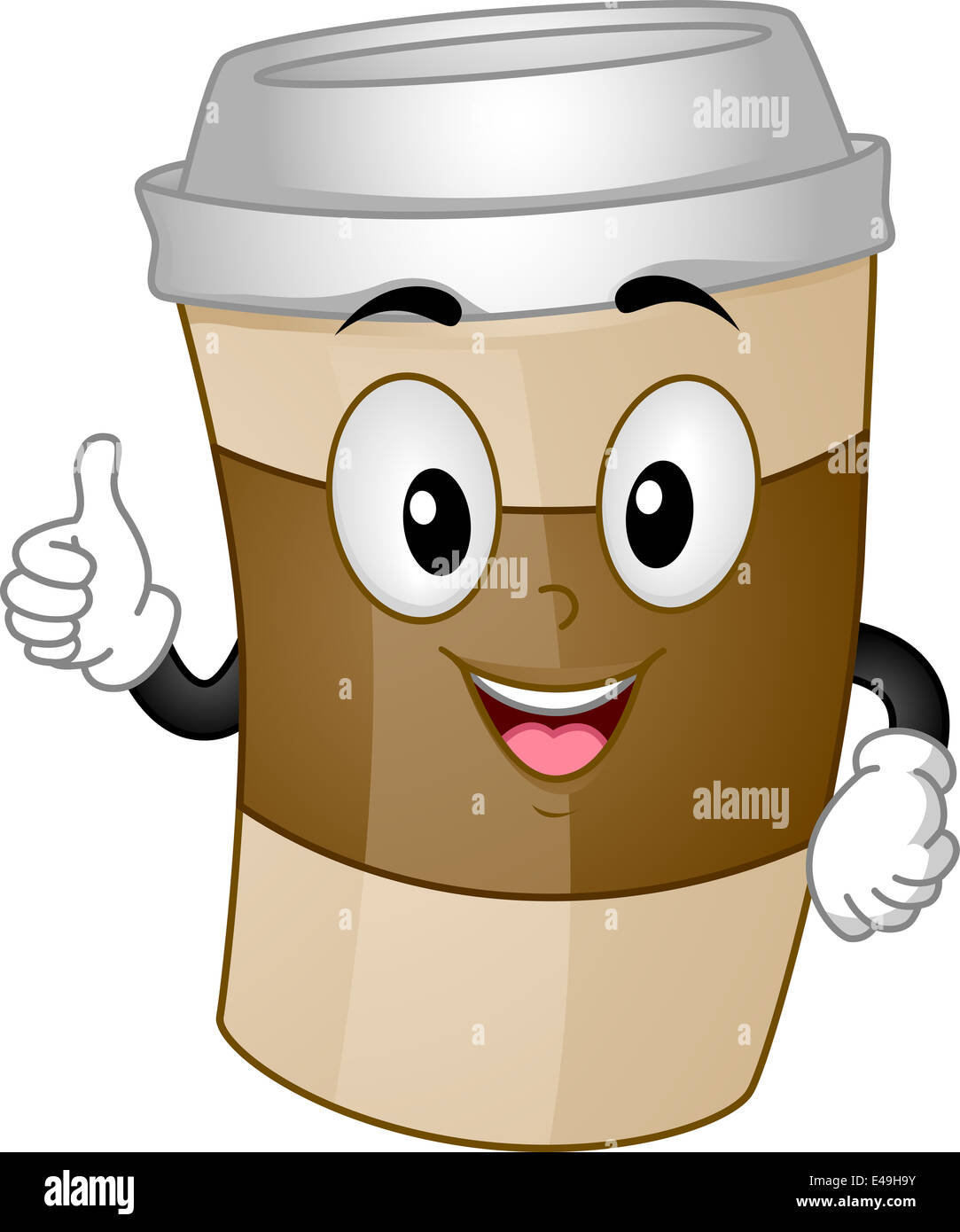 Mascot Illustration of a Cup of Coffee for Take-out Giving a Thumbs Up ...
