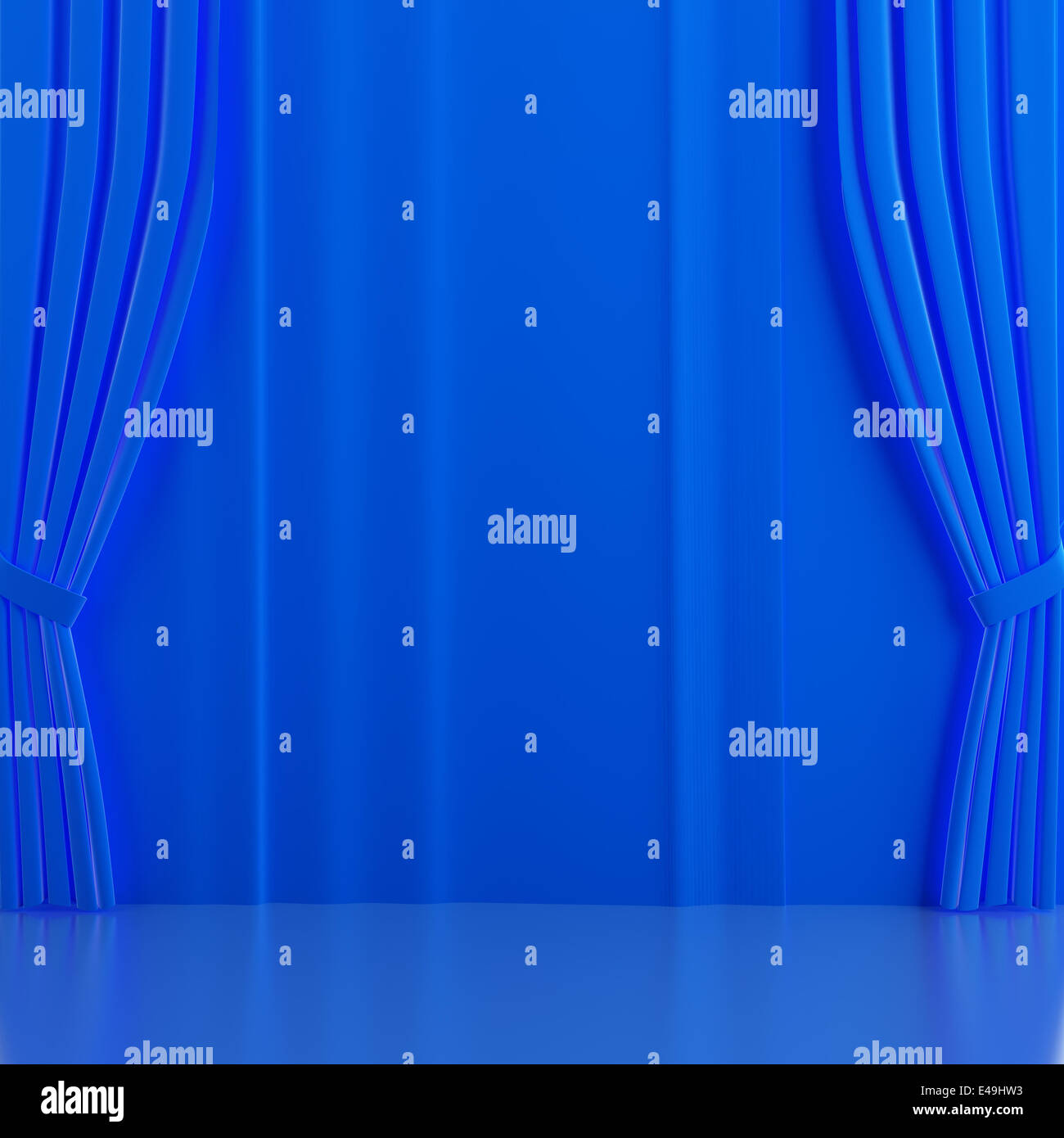 Brightly blue curtains on a theatrical scene Stock Photo Alamy