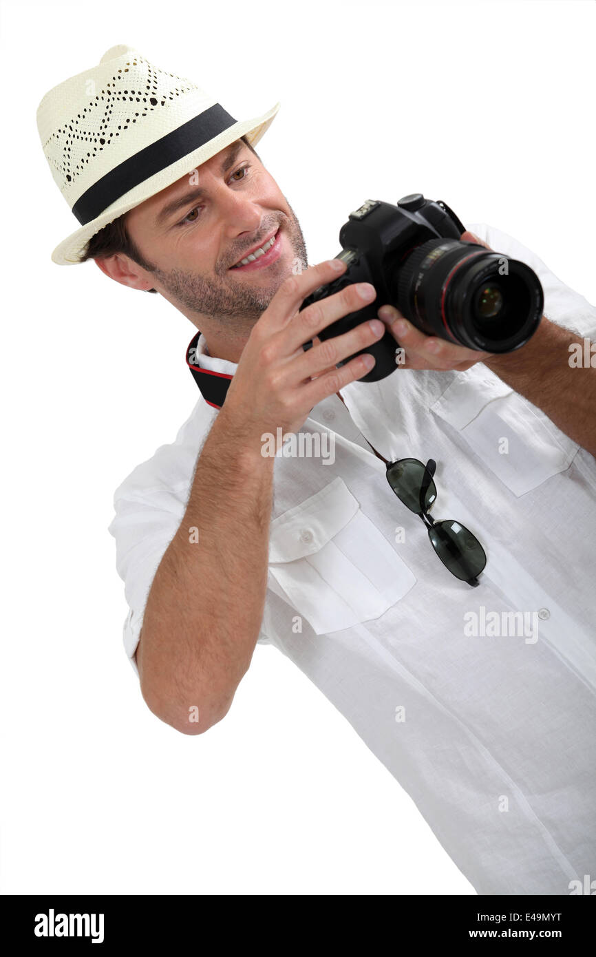man with DSLR camera Stock Photo - Alamy