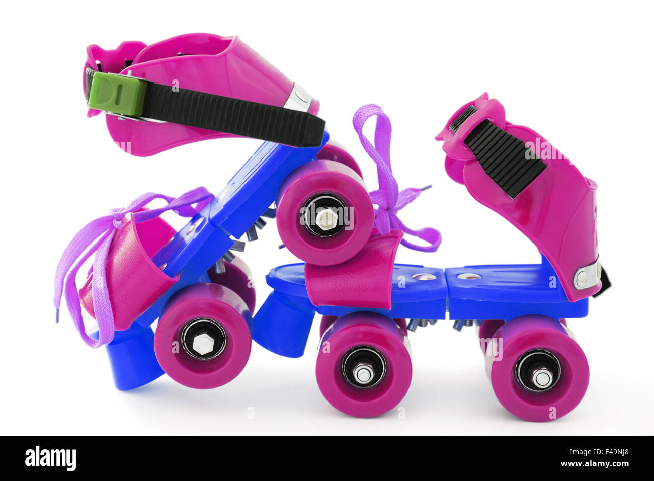 funny colored roller skates Stock Photo