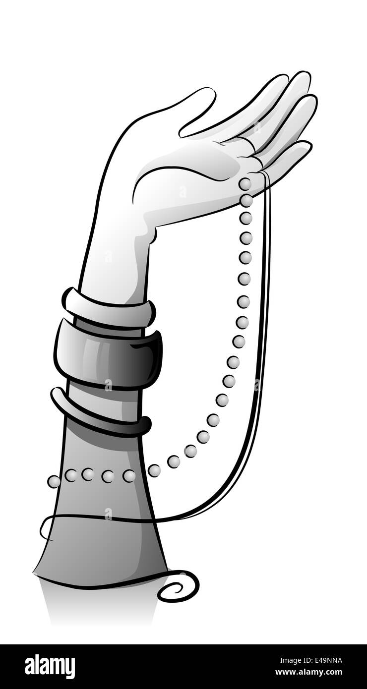 Icon Illustration Featuring Accessories Drawn in Black and White Stock Photo