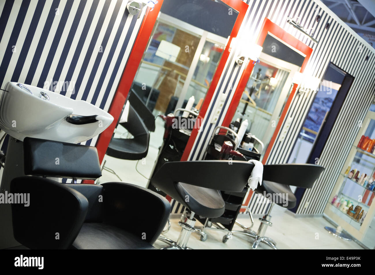Interior of luxury modern hairdressing salon Stock Photo Alamy