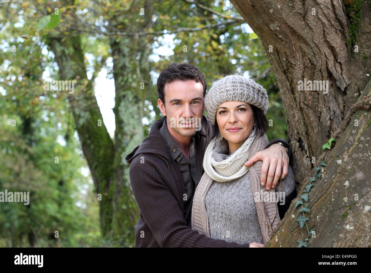 Couple strolling in the woods together Stock Photo - Alamy