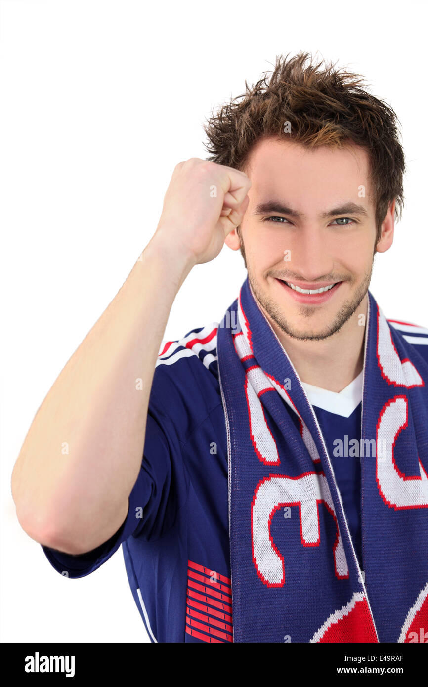 Portrait of a football fan Stock Photo Alamy