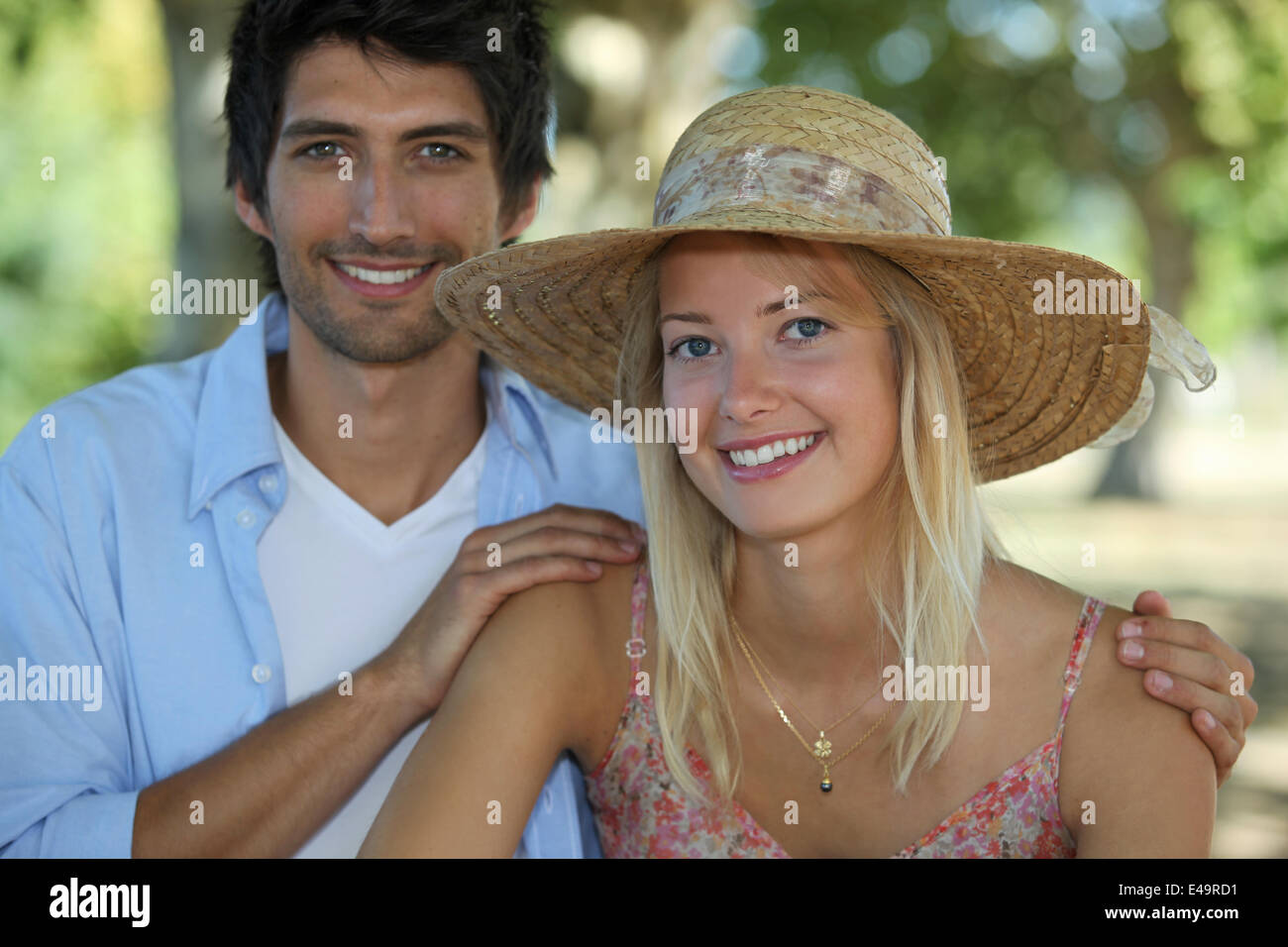 Young summery couple Stock Photo