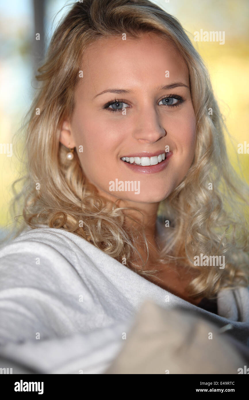 Portrait of an attractive blonde woman Stock Photo - Alamy