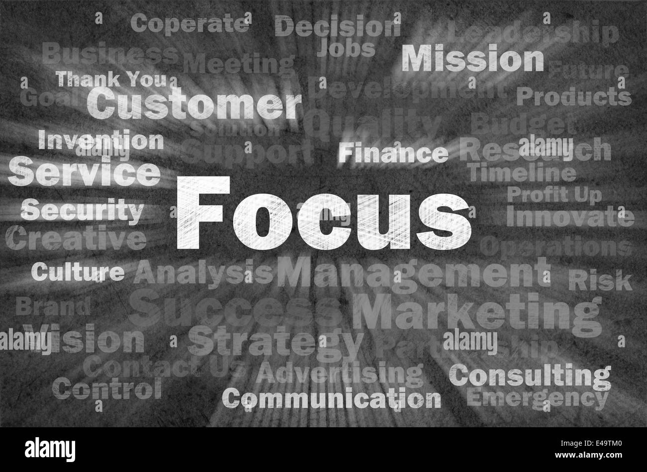Focus concept with other related words Stock Photo