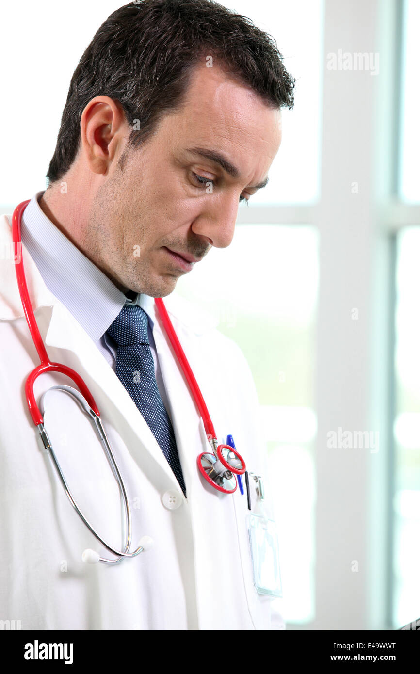 Profile view of male doctor Stock Photo