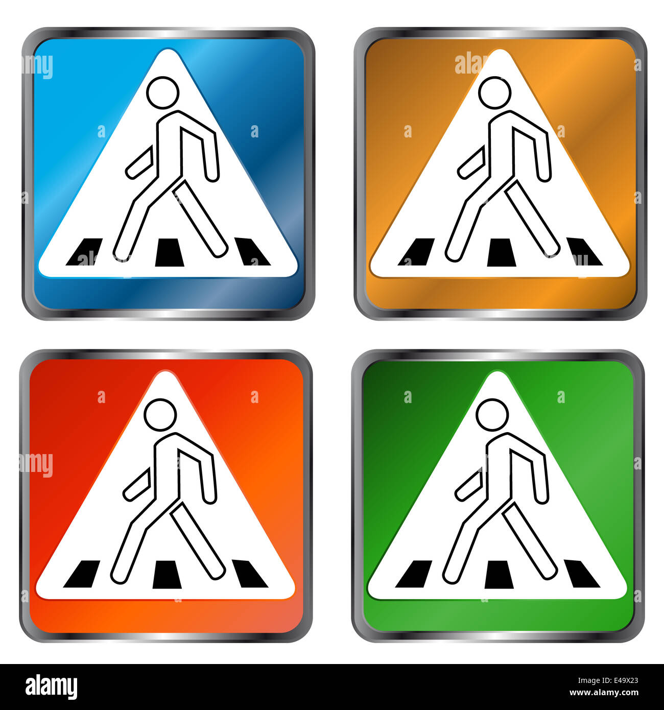 Pedestrian crossing signs Stock Photo